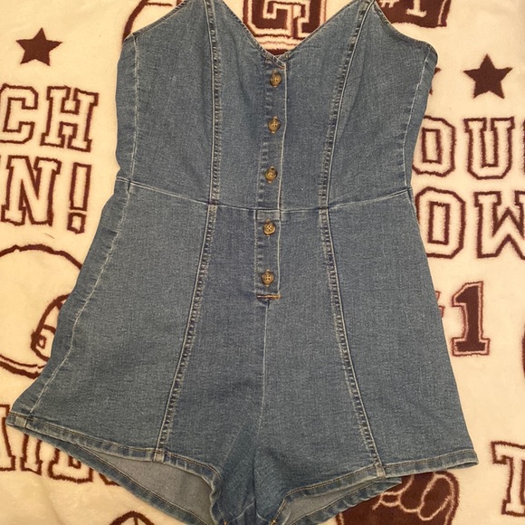 Denim Romper - Picture 1 of 4